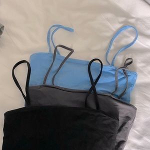 SET OF 3 CROPPED TANKS